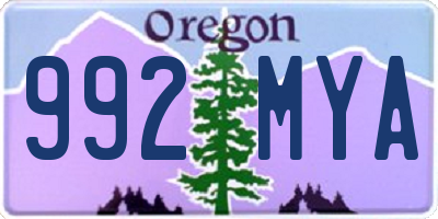 OR license plate 992MYA
