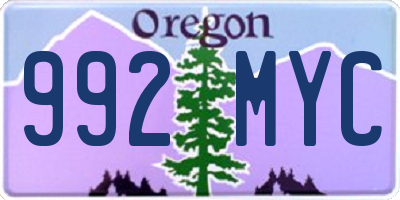 OR license plate 992MYC