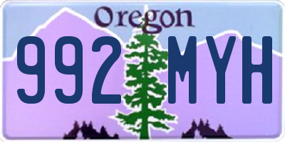 OR license plate 992MYH