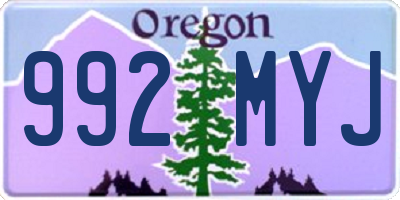 OR license plate 992MYJ