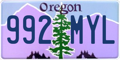 OR license plate 992MYL