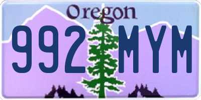 OR license plate 992MYM