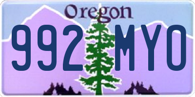 OR license plate 992MYO
