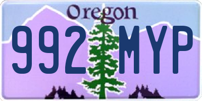 OR license plate 992MYP