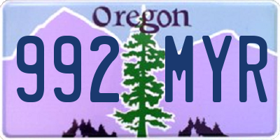 OR license plate 992MYR