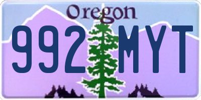 OR license plate 992MYT