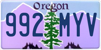 OR license plate 992MYV