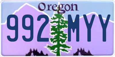 OR license plate 992MYY