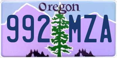 OR license plate 992MZA