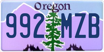 OR license plate 992MZB
