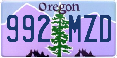 OR license plate 992MZD