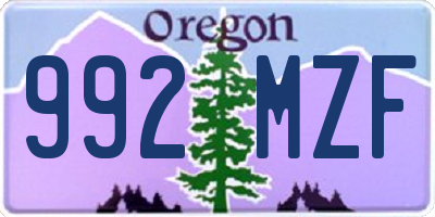 OR license plate 992MZF