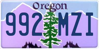 OR license plate 992MZI