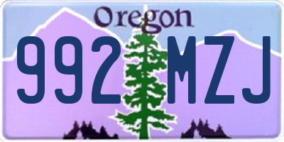 OR license plate 992MZJ