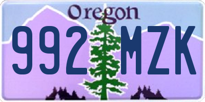 OR license plate 992MZK