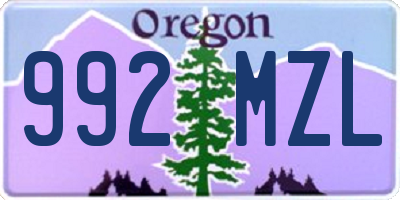 OR license plate 992MZL