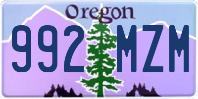 OR license plate 992MZM