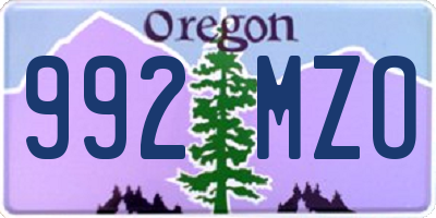 OR license plate 992MZO