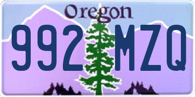 OR license plate 992MZQ