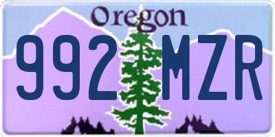 OR license plate 992MZR