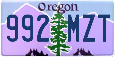 OR license plate 992MZT