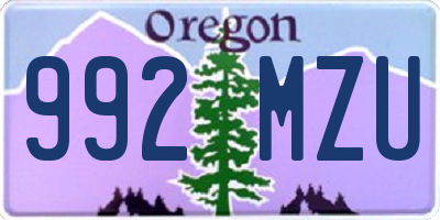 OR license plate 992MZU