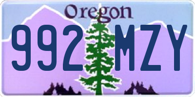 OR license plate 992MZY