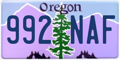 OR license plate 992NAF