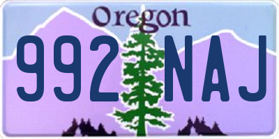 OR license plate 992NAJ