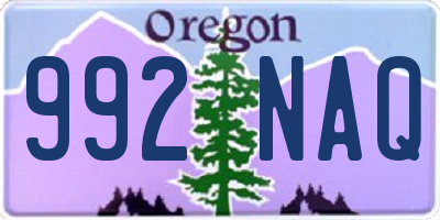 OR license plate 992NAQ