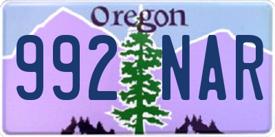 OR license plate 992NAR