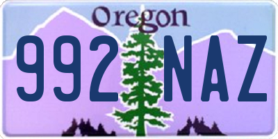 OR license plate 992NAZ