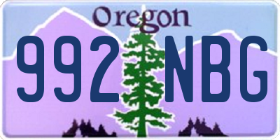 OR license plate 992NBG