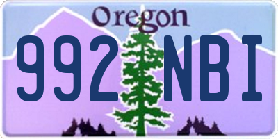 OR license plate 992NBI