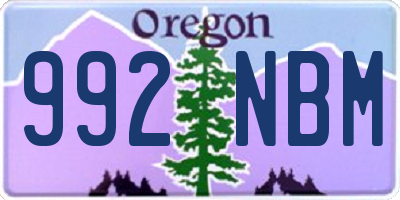 OR license plate 992NBM