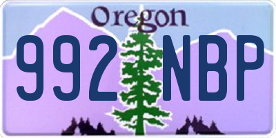 OR license plate 992NBP