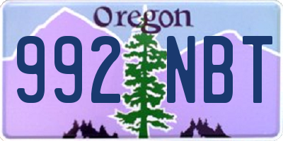 OR license plate 992NBT