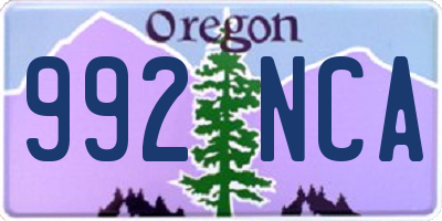 OR license plate 992NCA