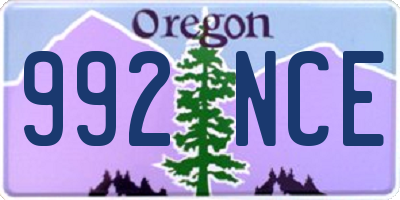 OR license plate 992NCE
