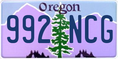 OR license plate 992NCG