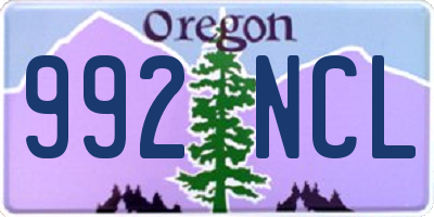 OR license plate 992NCL