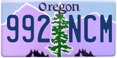 OR license plate 992NCM