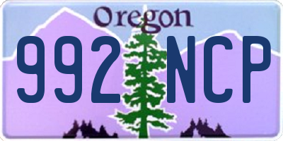 OR license plate 992NCP