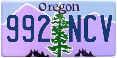 OR license plate 992NCV