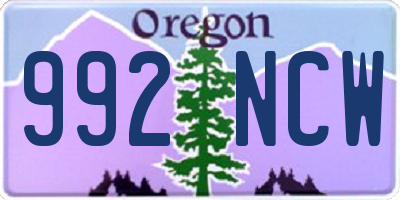 OR license plate 992NCW