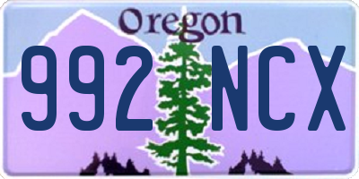 OR license plate 992NCX