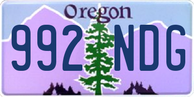 OR license plate 992NDG