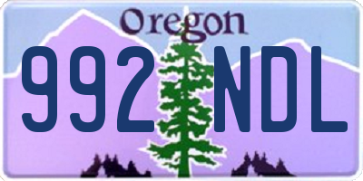 OR license plate 992NDL