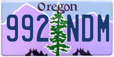 OR license plate 992NDM