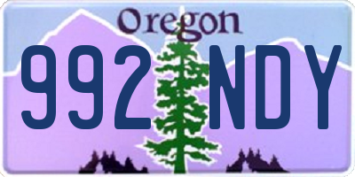 OR license plate 992NDY